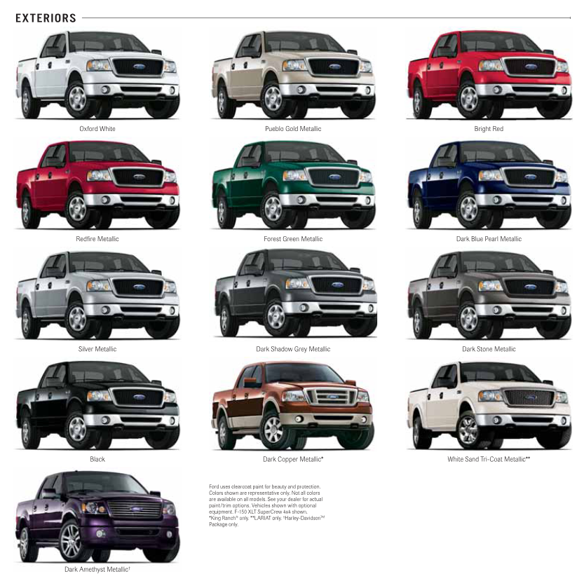 Ford F150 Paint Charts