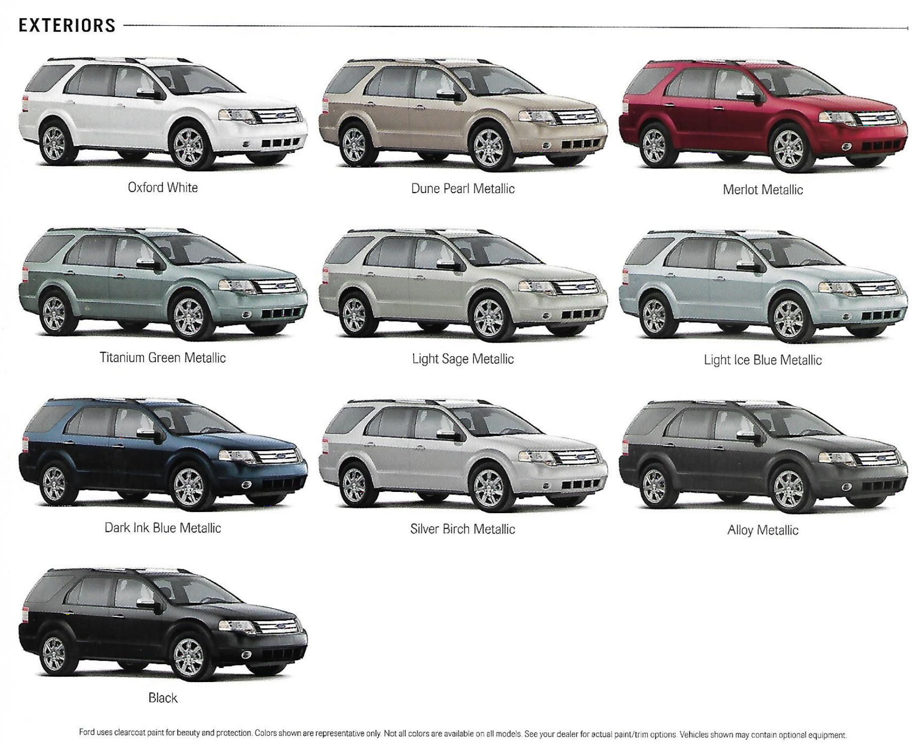 Colors and shade examples that the Ford  Taurus vehicle came in for this year