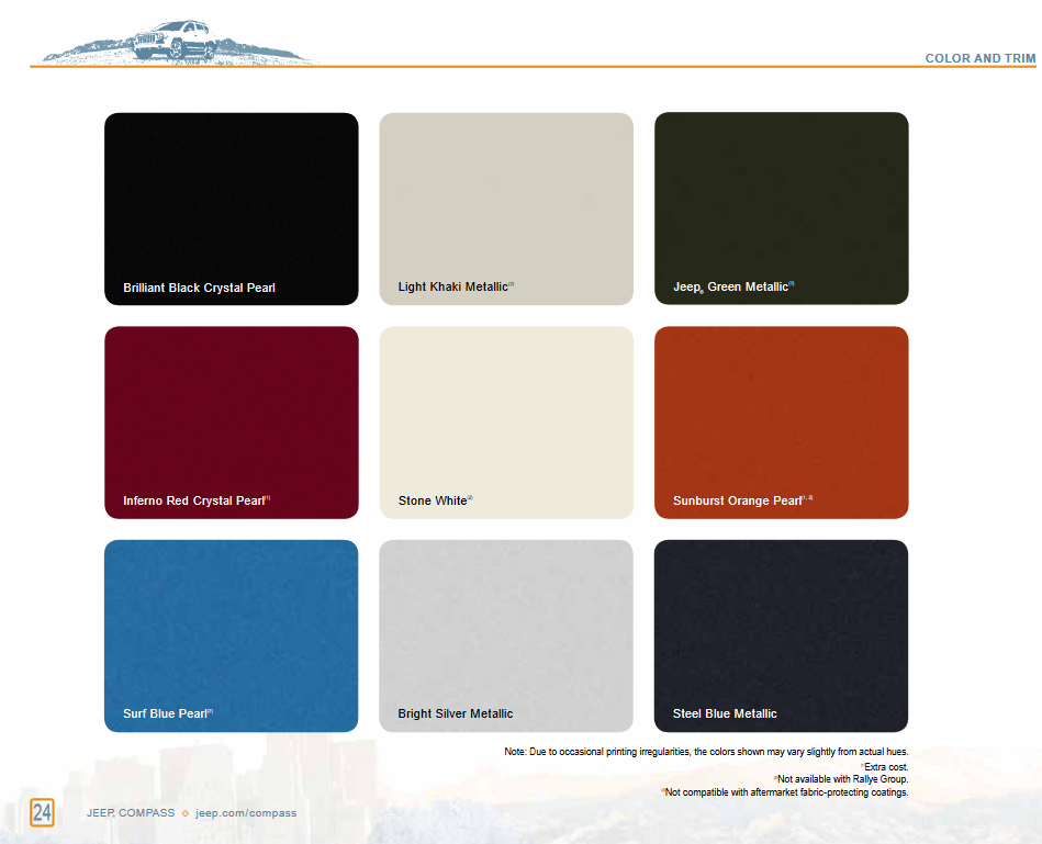 2008 Jeep Compass Paint Chart