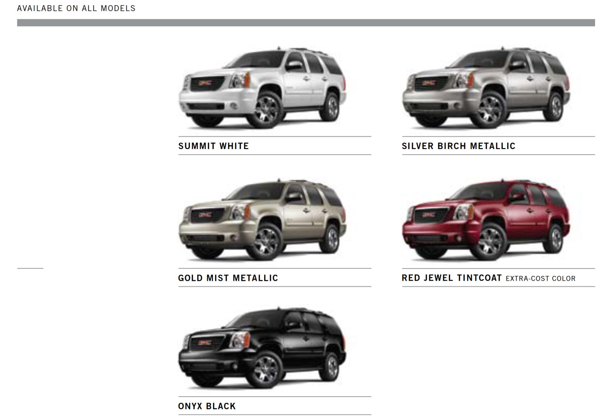 2009 GMC Yukon Paint Chart Paint Colors and paint codes for GMC