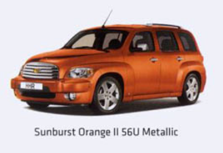 2009 HHR Paint Code 56U, WA913L Sunburst Orange II, Hot Lava, Metallic