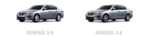 2009 Hyundai Genesis vehicle examples 2 silver cars