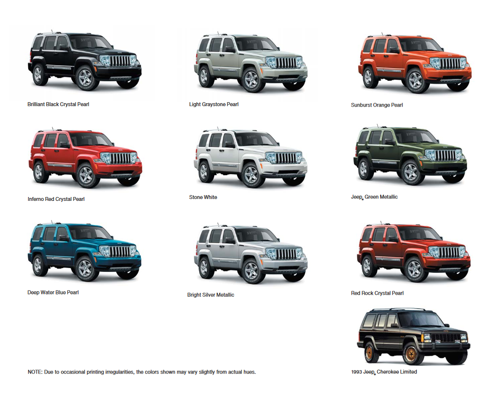 2009 Jeep Liberty Paint Chart