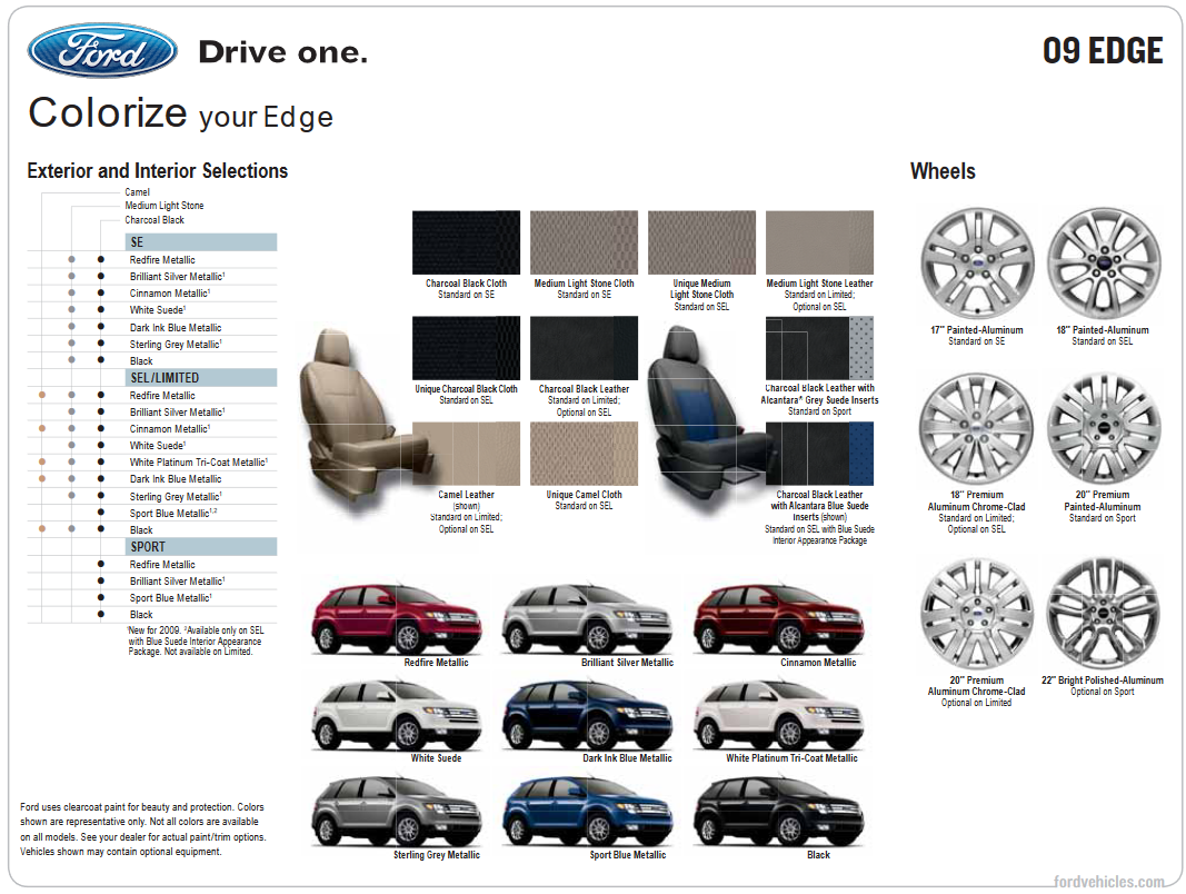 color options the Ford Edge came in