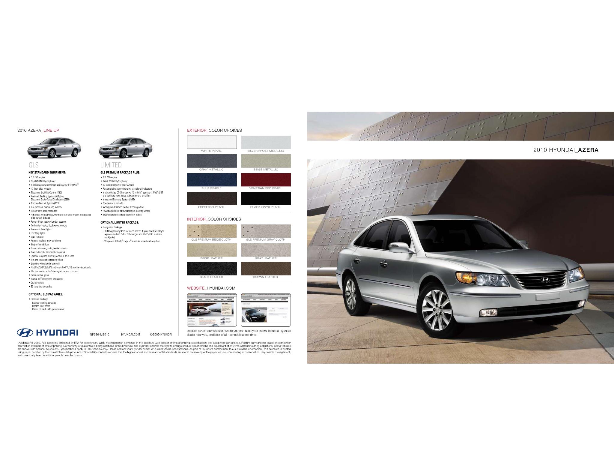 2010 Hyundai Azera Paint Codes and Color Chart