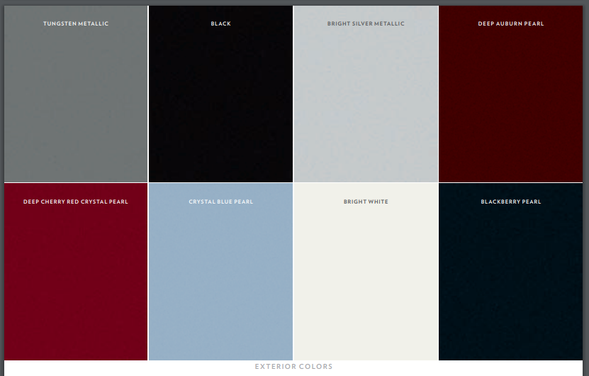 2012 Chrysler 200 Paint Chart exterior color swatches