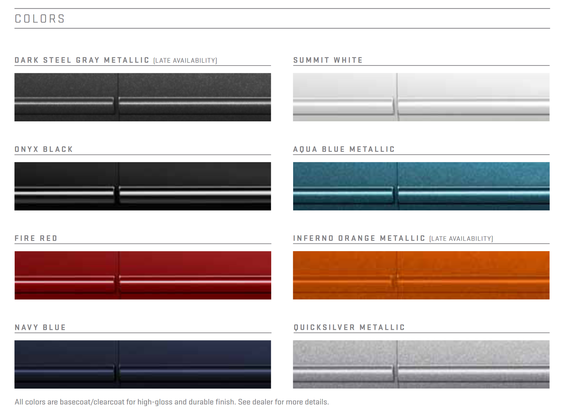 2012 GMC Canyon Paint Chart Paint Colors and paint codes for GMC