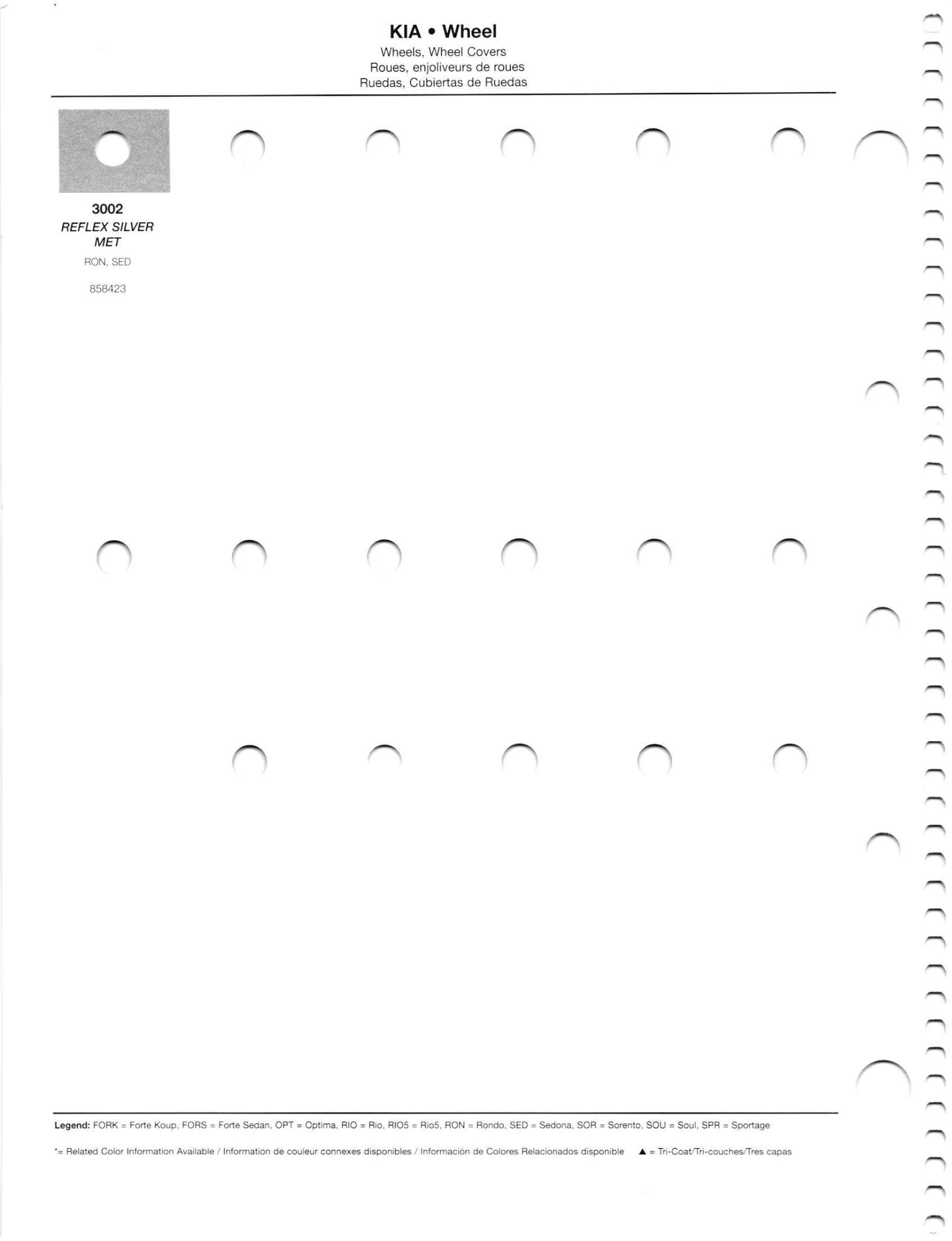 Paint codes, and their ordering stock numbers for their color on 2012 vehicles