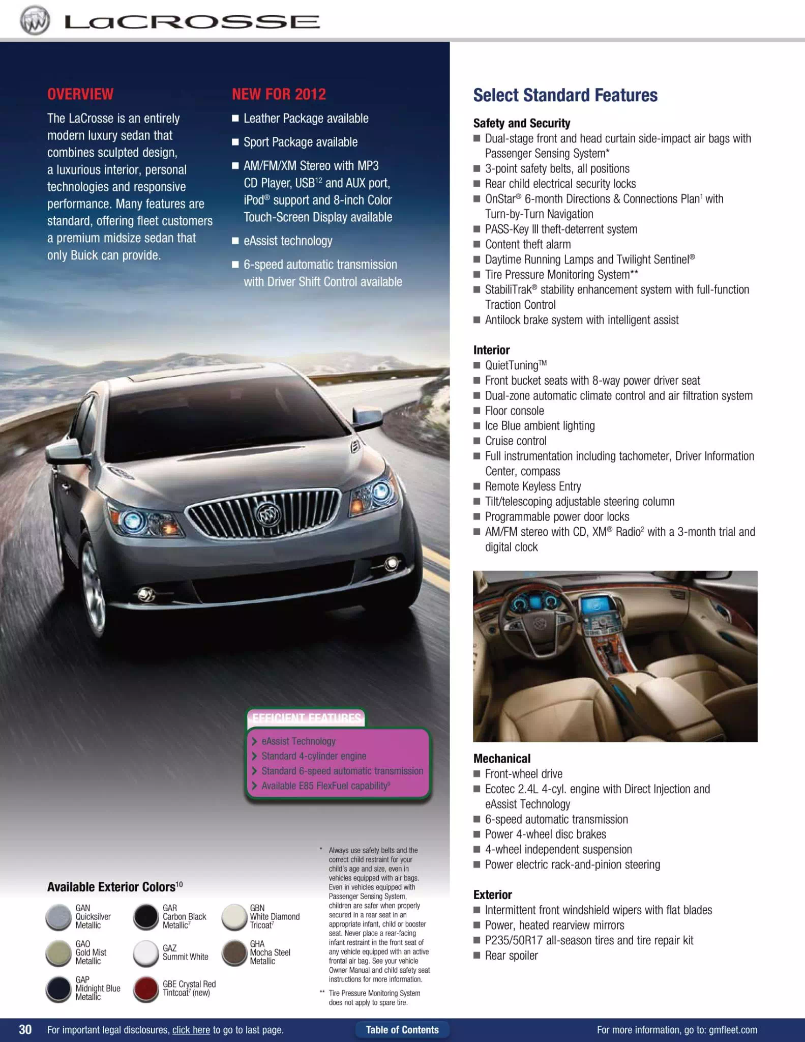 2012 Buick Lacrosse Paint Chart