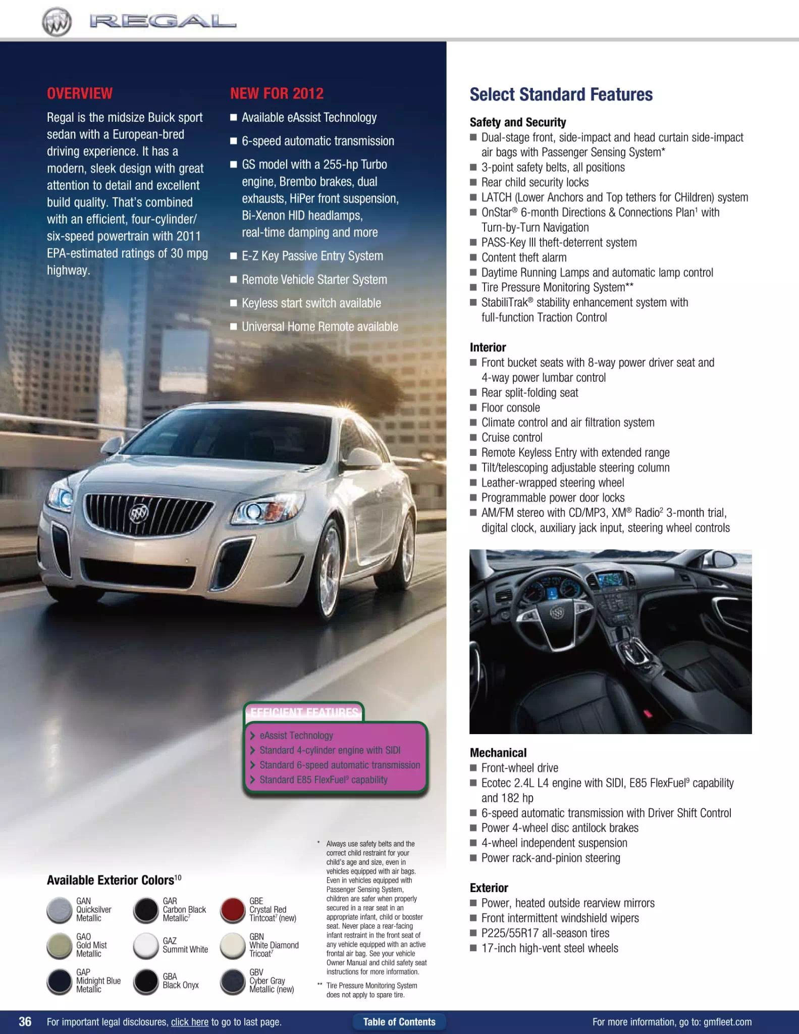 2012 Buick Regal Paint Chart