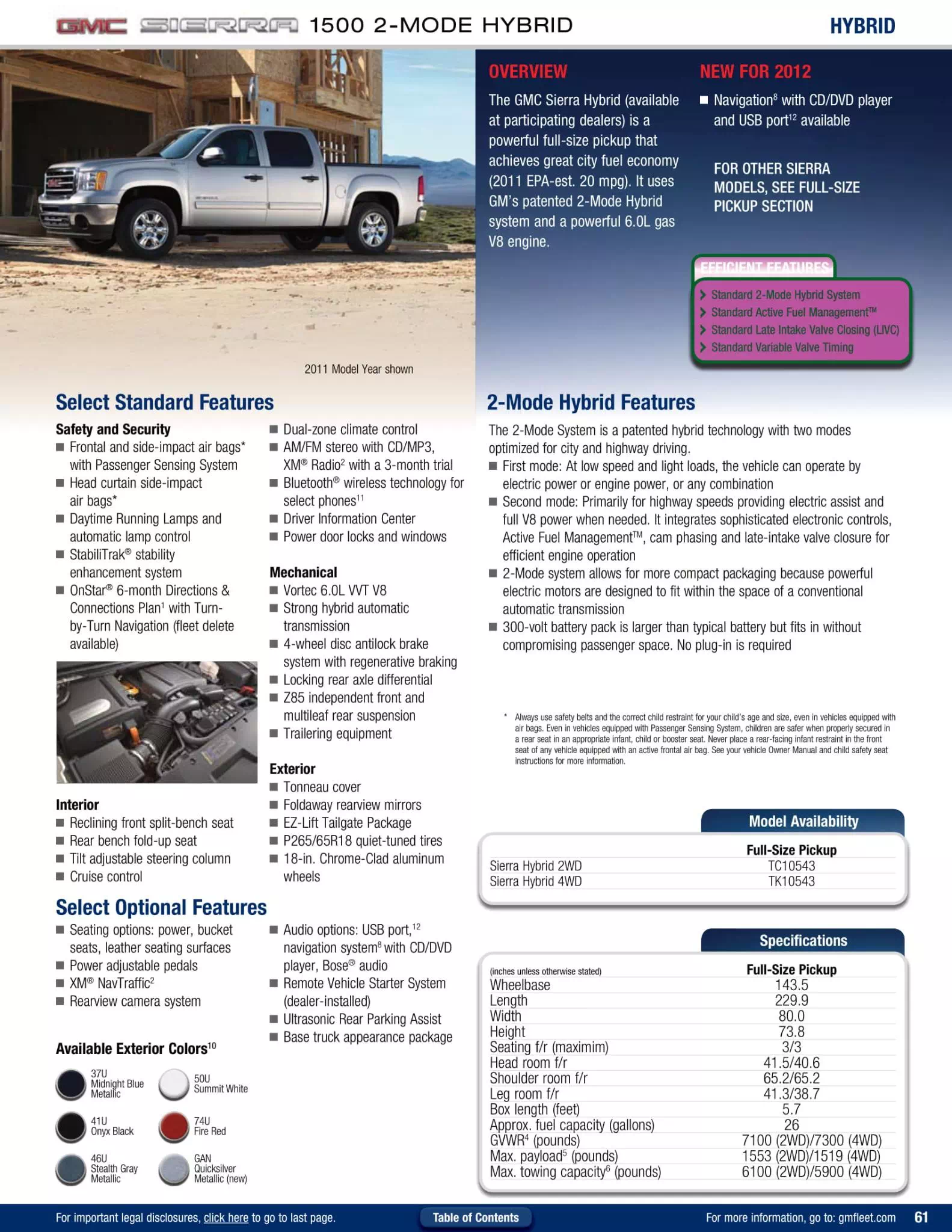 2012 GMC Sierra 1500 Hybrid Paint Chart