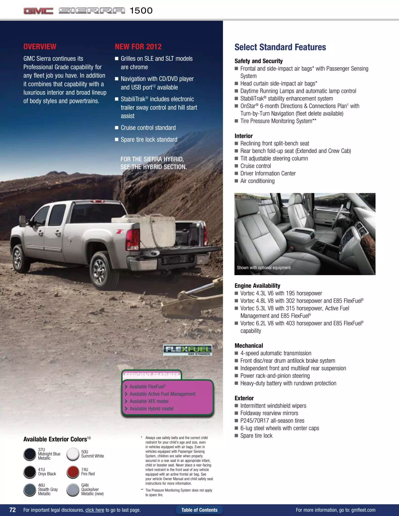 2012 GMC Sierra 1500 Paint Chart