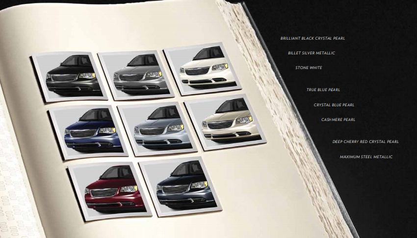 Color shade examples for Chrysler Town & Country Van Exterior Colors