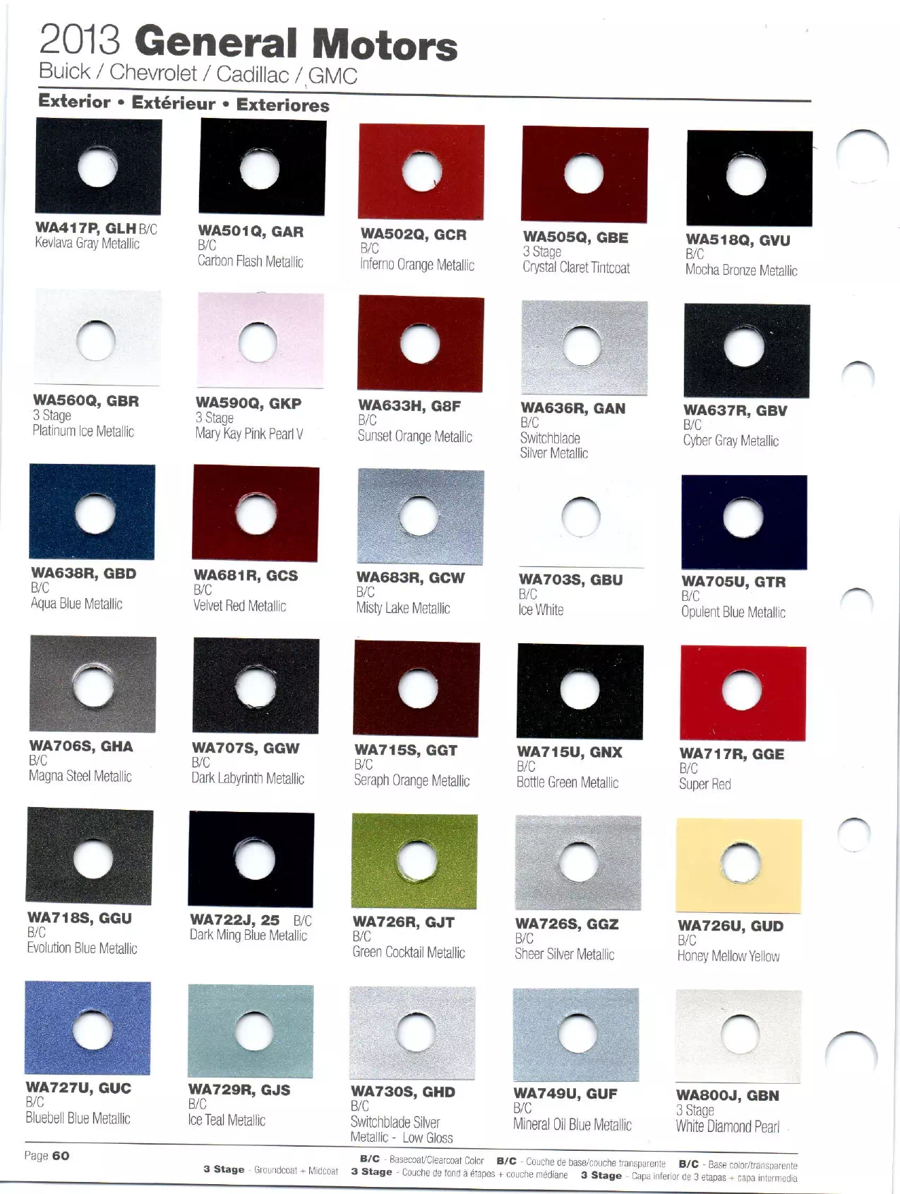 2013 Gm Paint Codes and Color Chart Paint codes and their Color Example used on all General Motor Vehicles