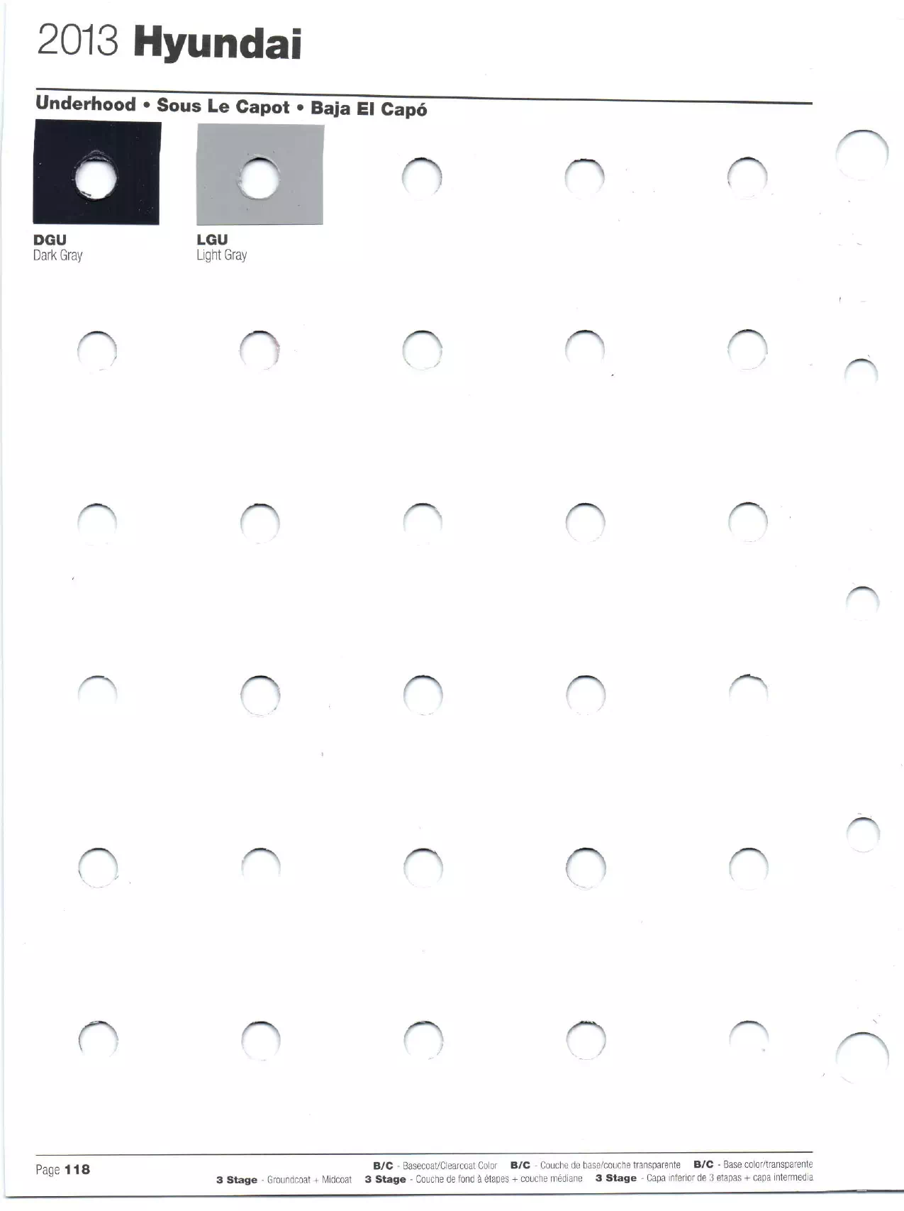 Paint codes, and their ordering stock numbers for their color on 2013 vehicles