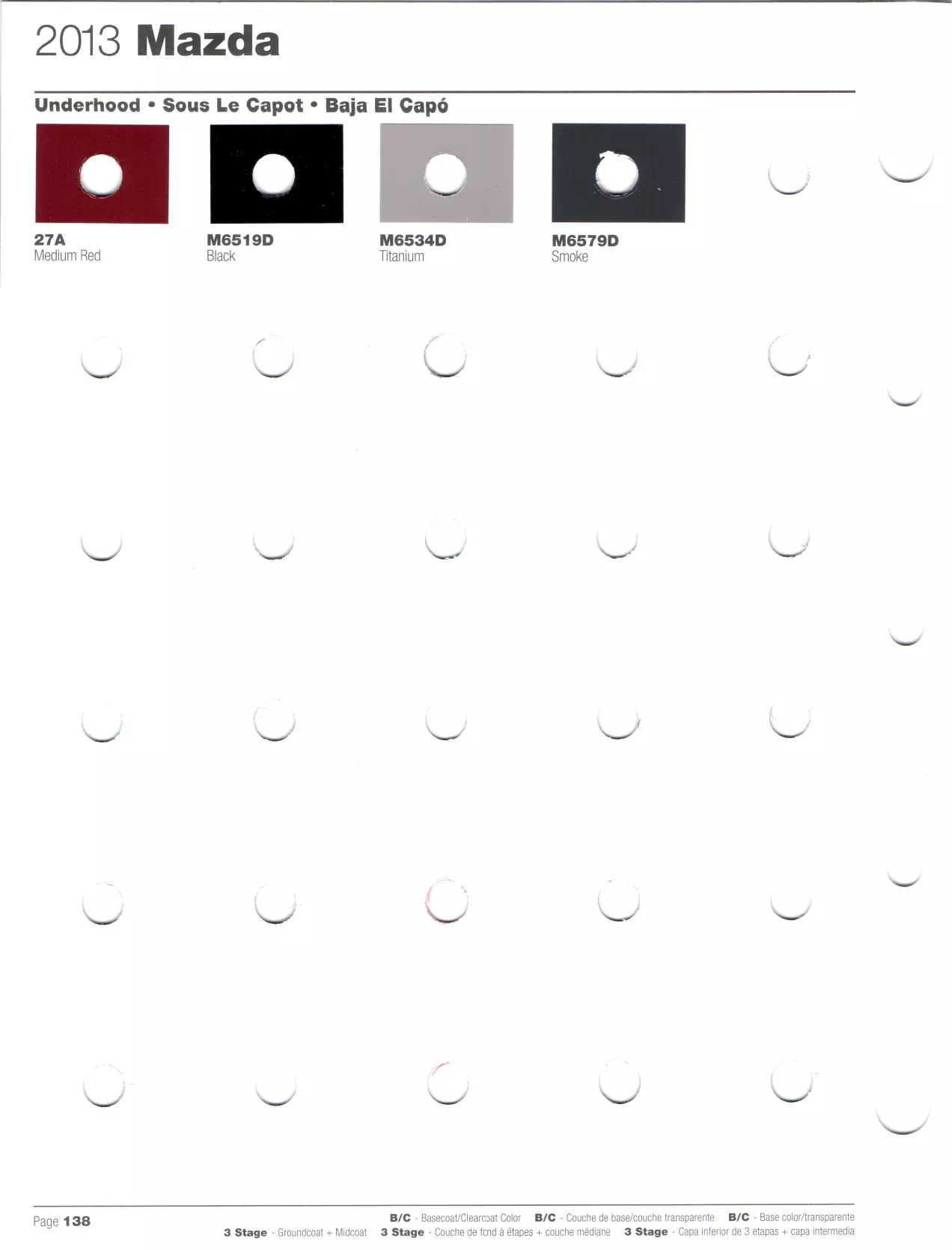 2013 Mazda Paint Codes and Color Chart page 3 Underhood paint codes , color examples and color names for all 2013 automobiles.
