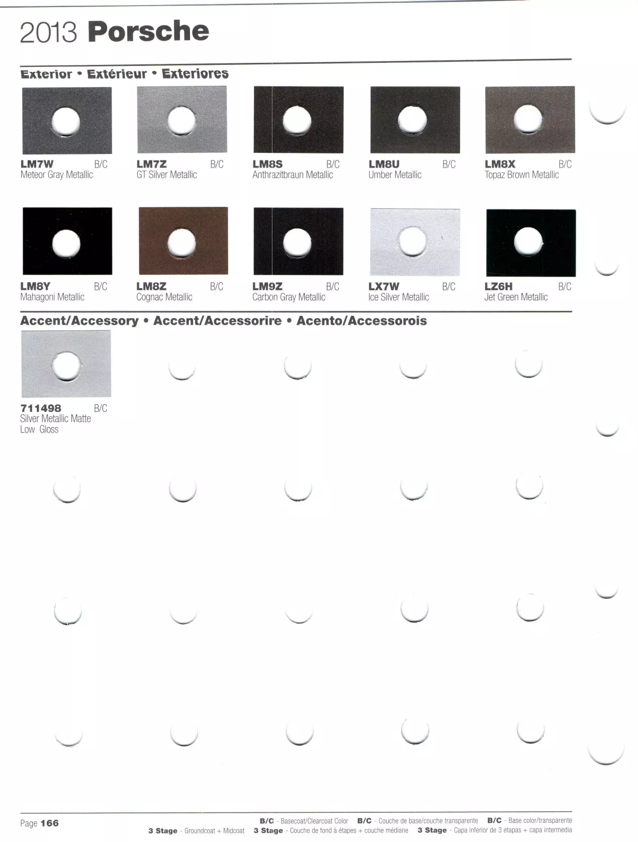 Paint codes, and their ordering stock numbers for their color on 2013 vehicles