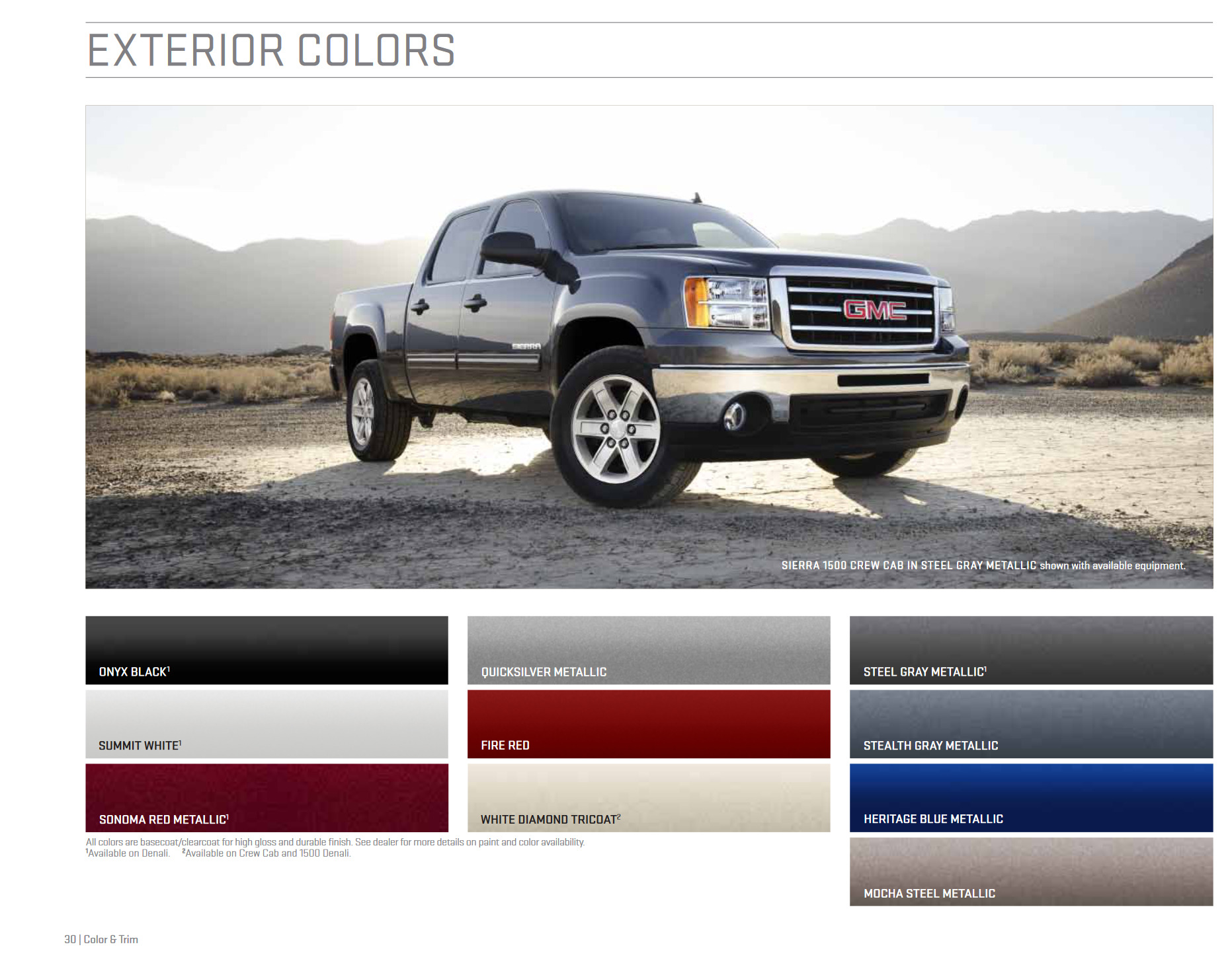 2013 GMC Sierra Paint Chart Paint Colors and paint codes for GMC