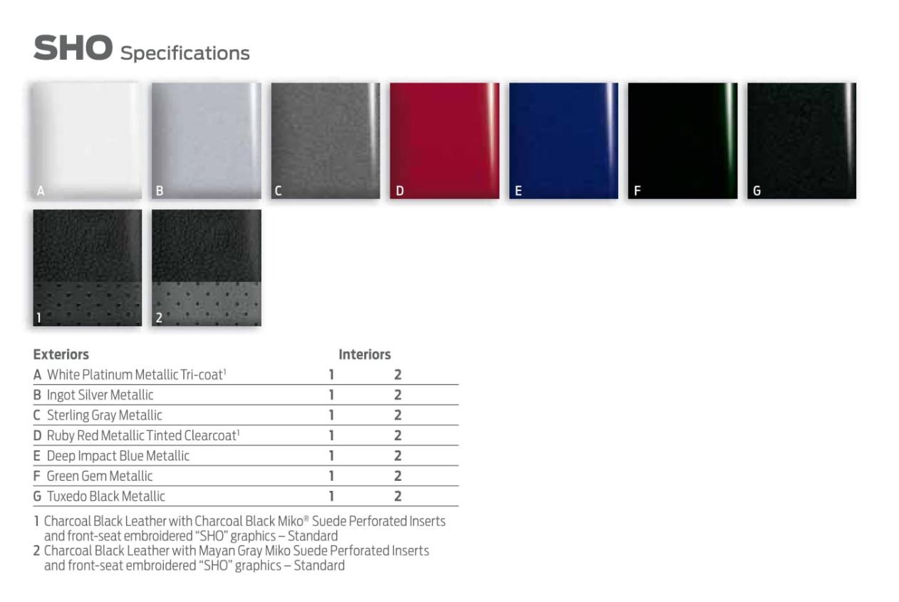 Colors and shade examples that the Ford  Taurus vehicle came in for this year