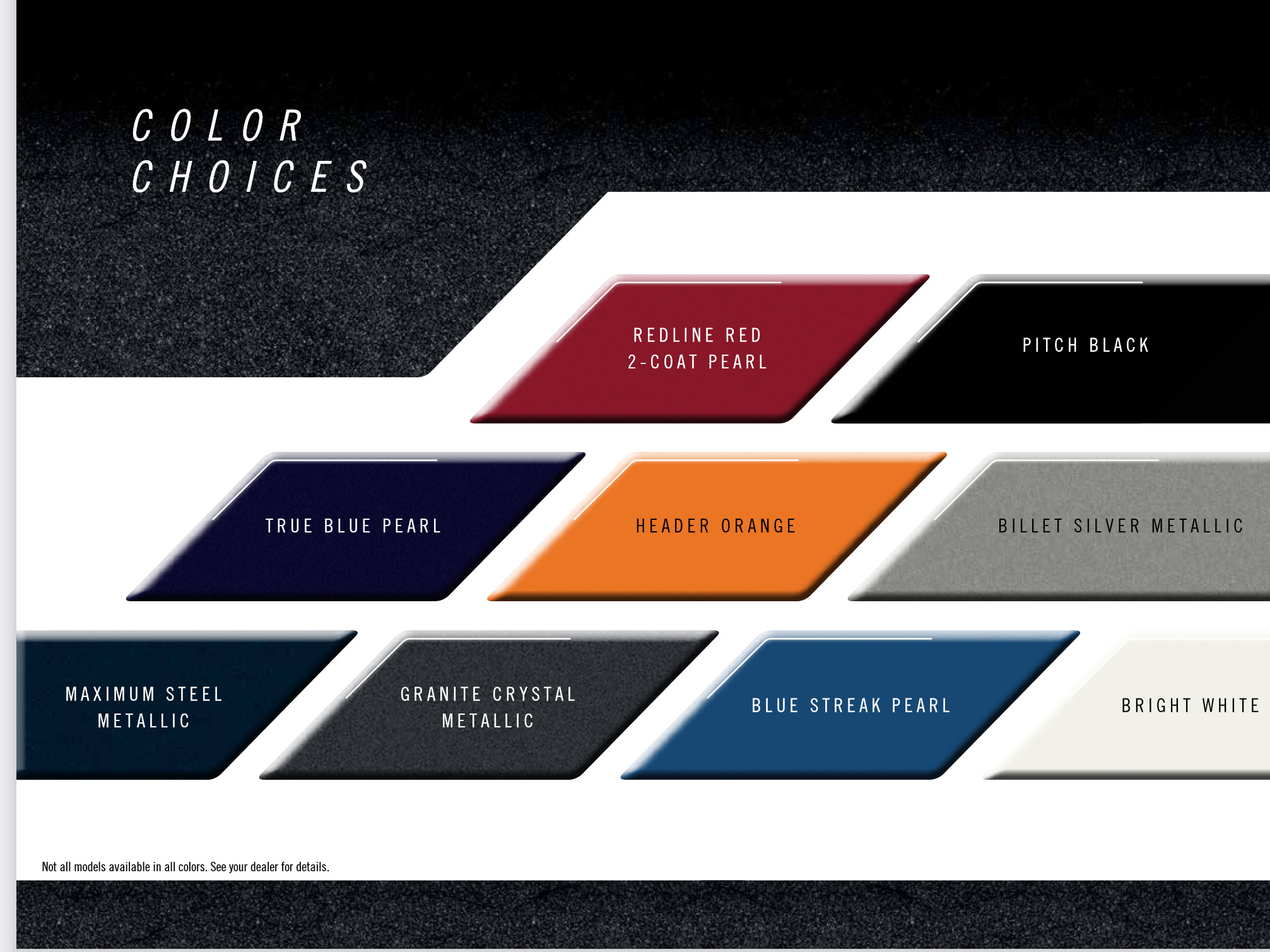 2015 Dodge Dart Paint Chart exterior colors used on the dodge dart