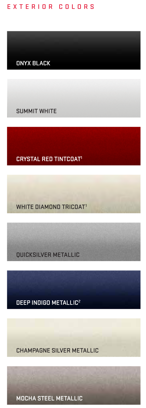 2014 GMC Yukon Paint Chart Exterior Paint Codes and Paint Colors