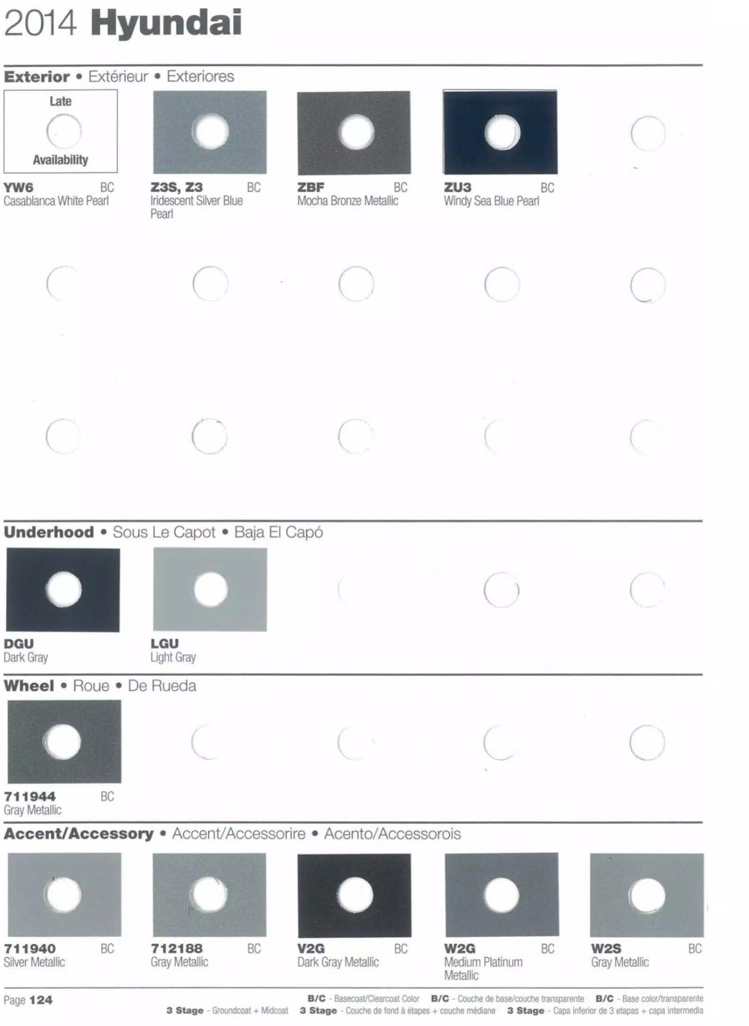 2014 Hyundai Paint Codes and Color Chart Page 4