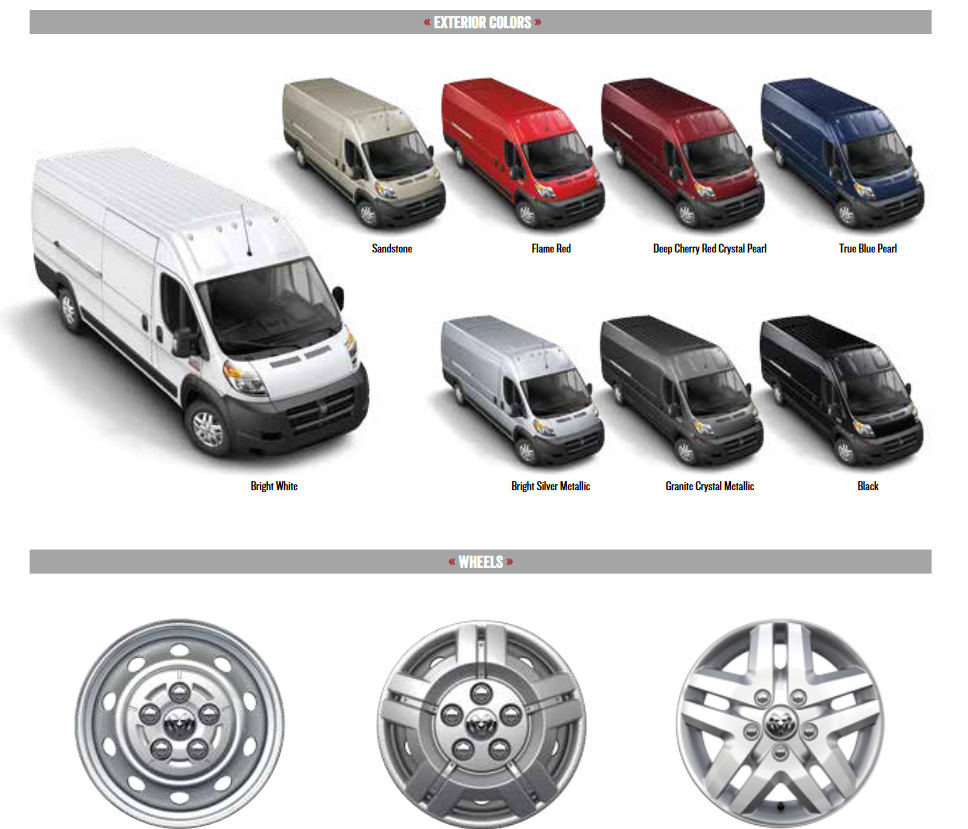 2014 Ram Promaster Paint Chart oem colors used for ram promaster for the model year