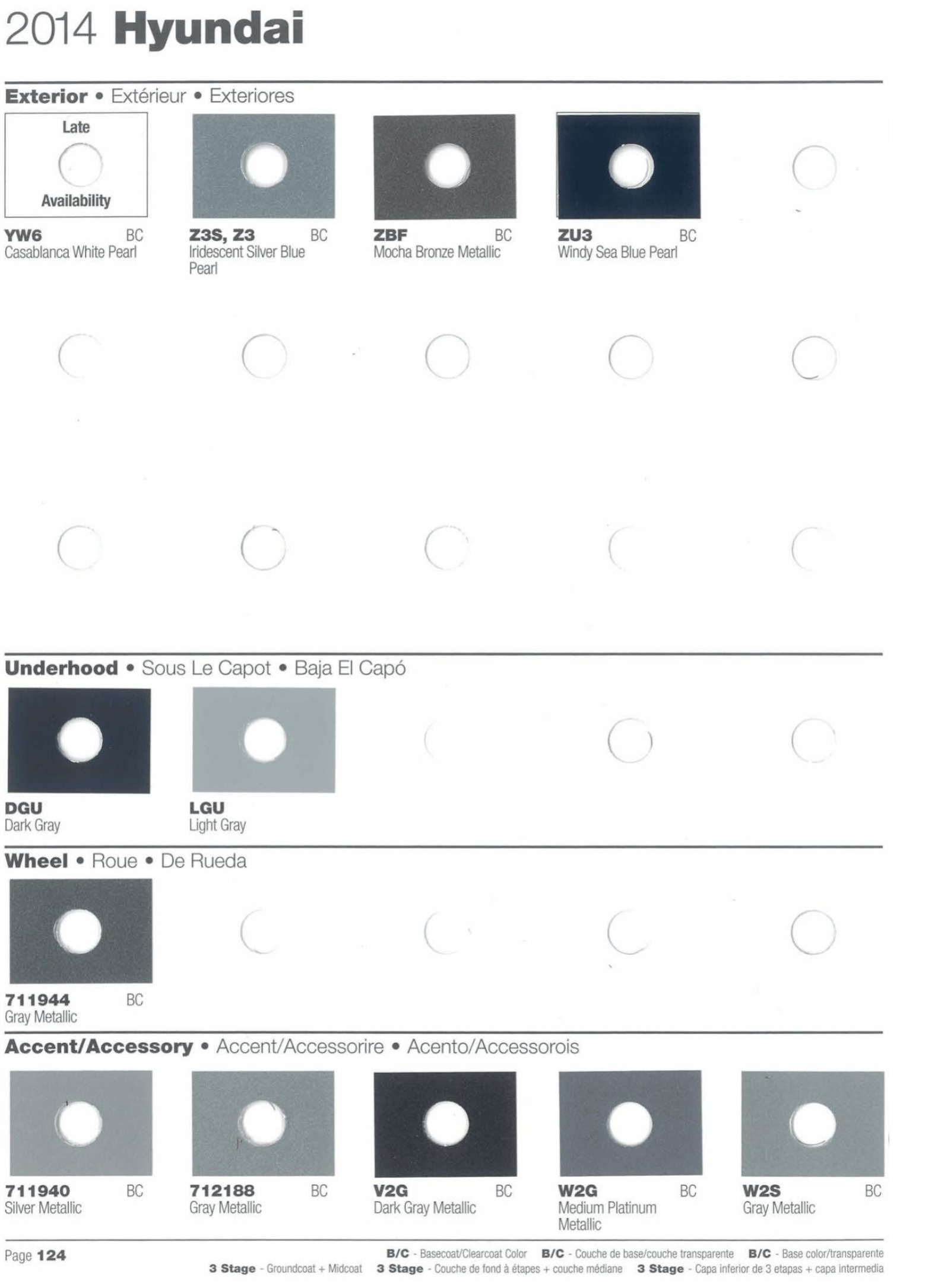 2014 Hyundai Paint Codes