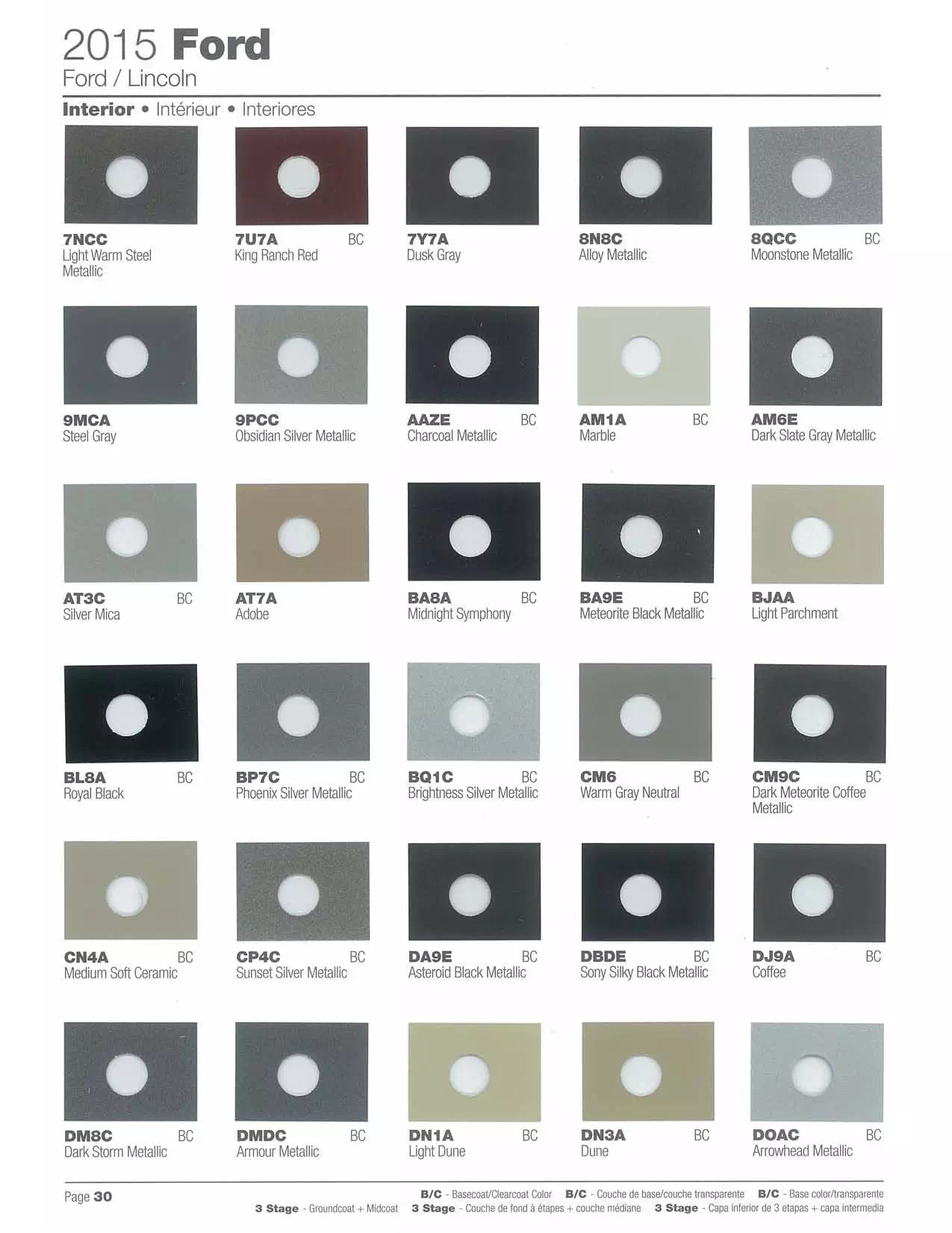 2015 Ford & Lincoln Paint Colors & Color Chart Paint color examples, their ordering codes, the oem color code, and vehicles the color was used on