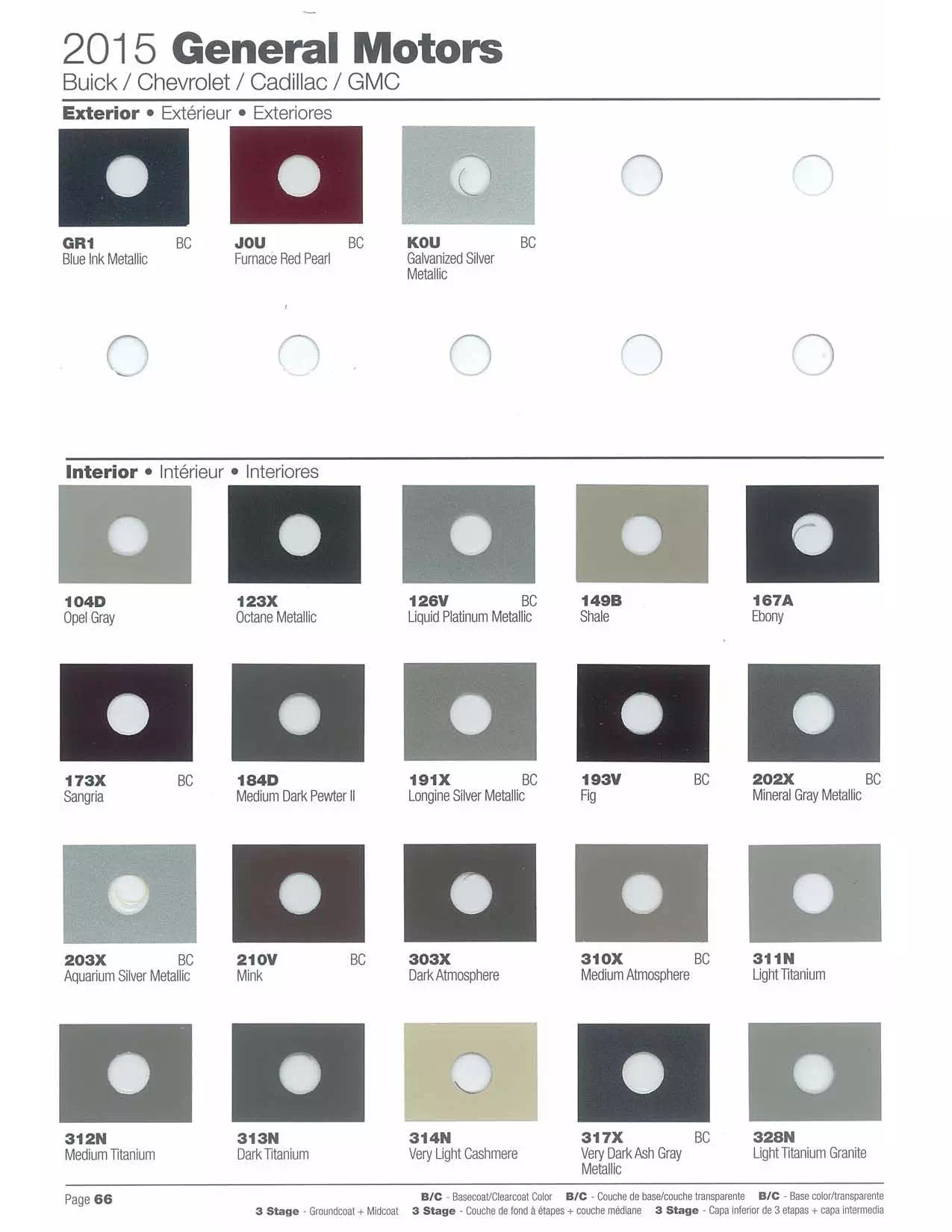 2015 Buick, Cadillac, Chevrolet, & GMC Paint Colors & Color Chart Paint color examples, their ordering codes, the oem color code, and vehicles the color was used on