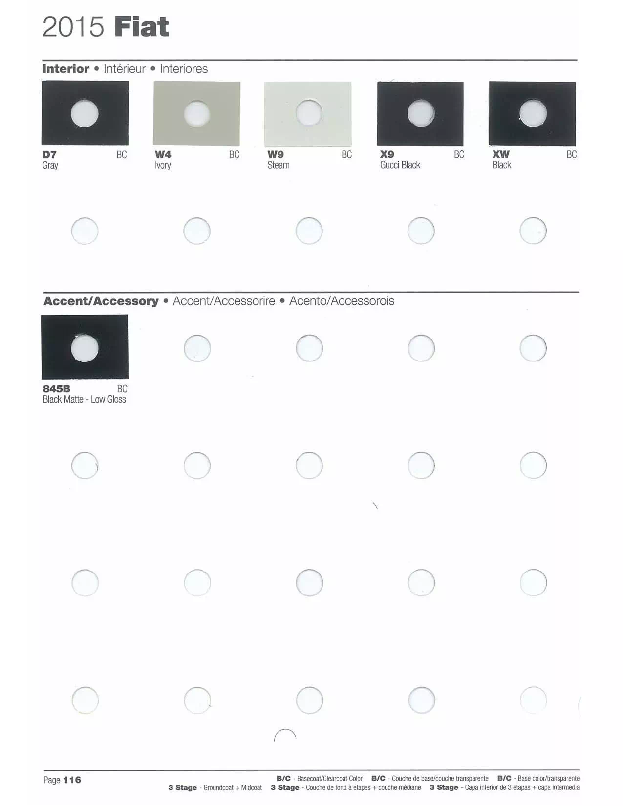 2015 Fiat Paint Codes and Color Chart Paint color examples, their ordering codes, the oem color code, and vehicles the color was used on