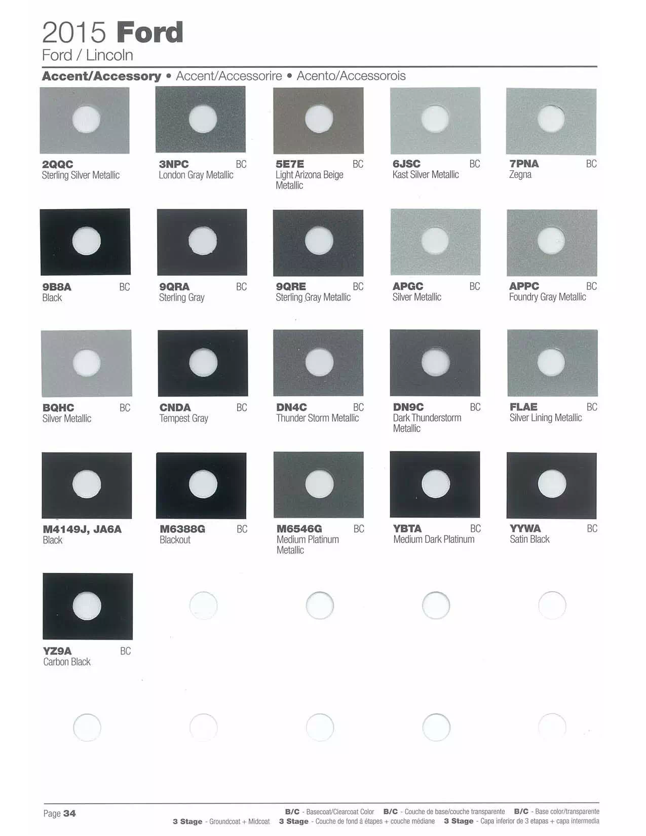 2015 Ford & Lincoln Paint Colors & Color Chart Paint color examples, their ordering codes, the oem color code, and vehicles the color was used on
