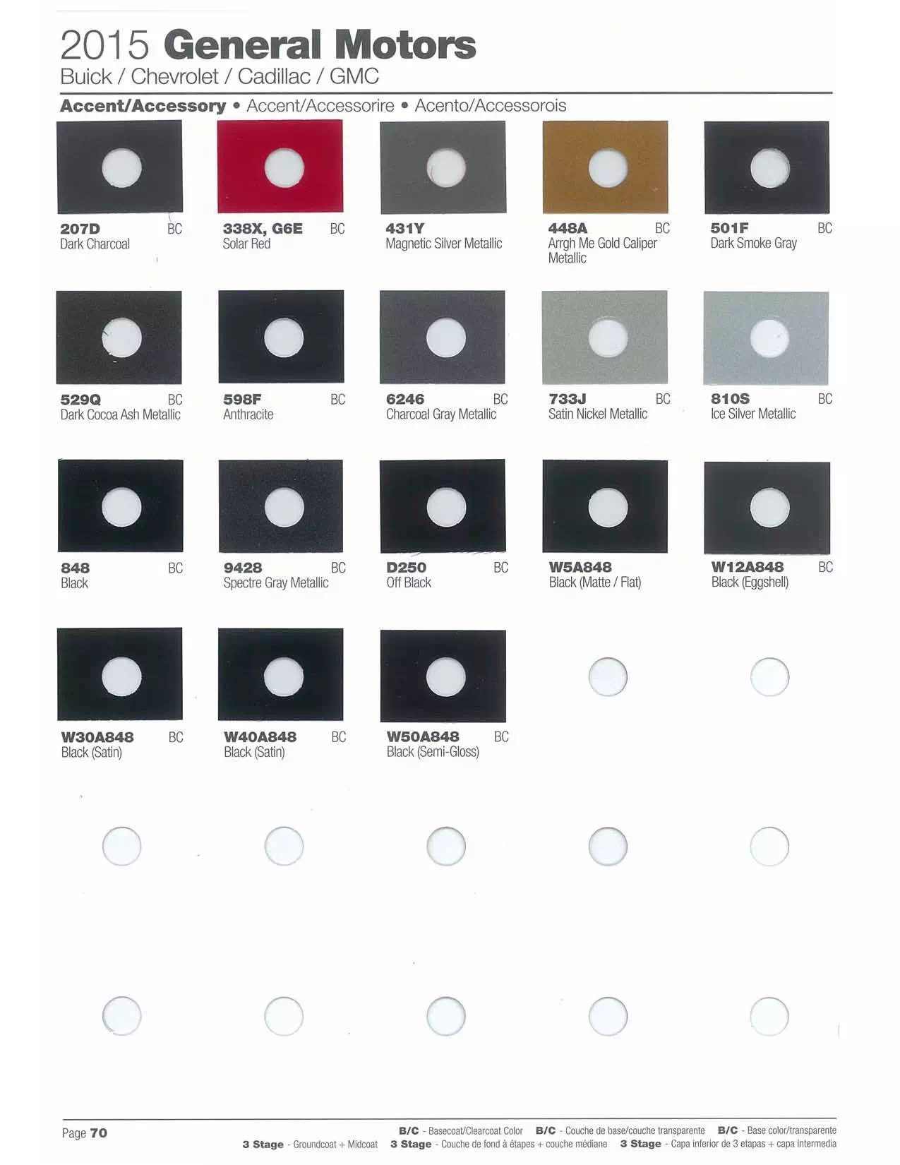 Paint color examples, their ordering codes, the oem color code, and vehicles the color was used on