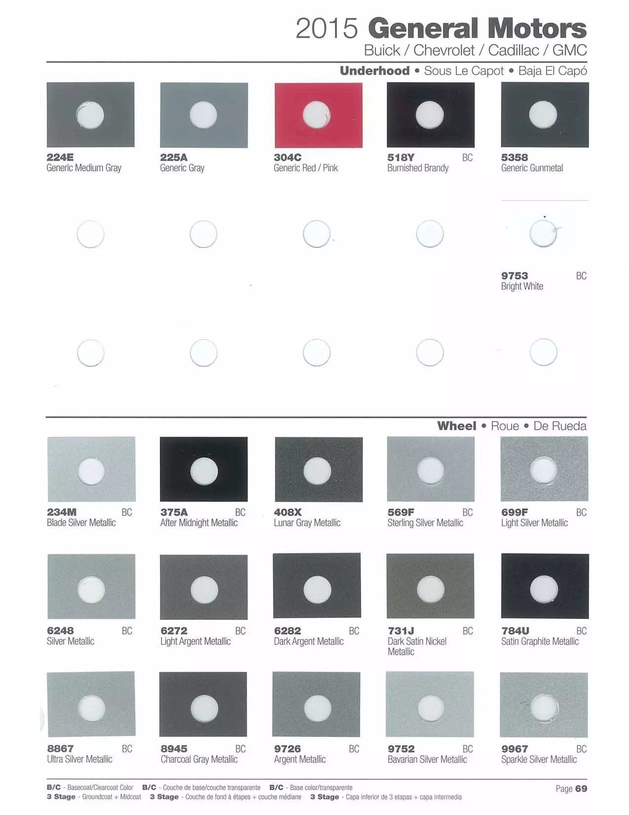 Paint color examples, their ordering codes, the oem color code, and vehicles the color was used on