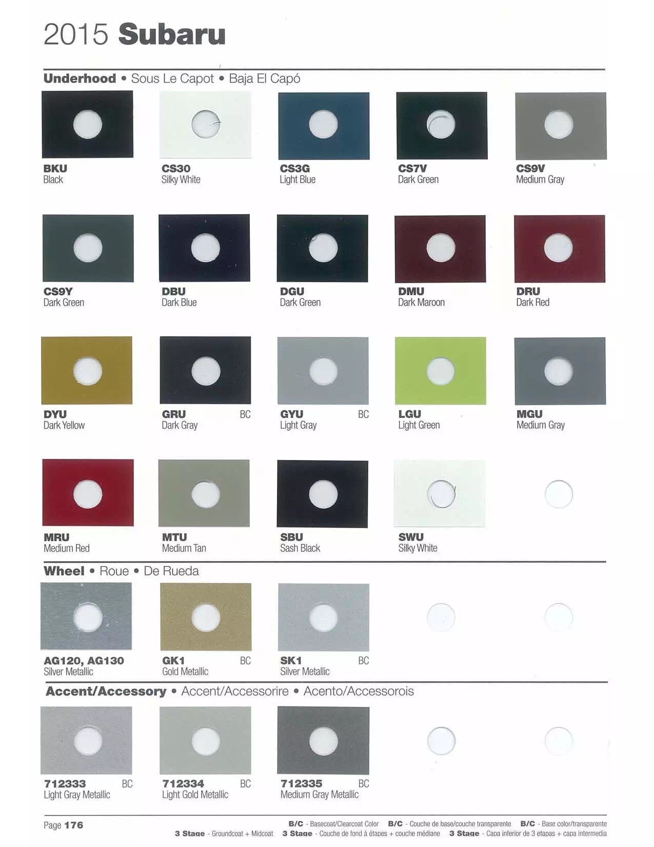 Paint color examples, their ordering codes, the oem color code, and vehicles the color was used on