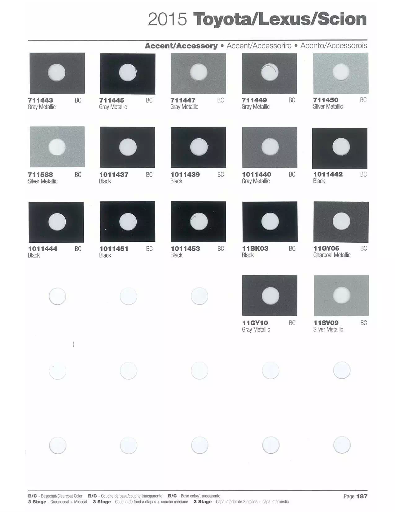 2015 Toyota Lexus & Scion Paint Codes and Chart Paint color examples, their ordering codes, the oem color code, and vehicles the color was used on