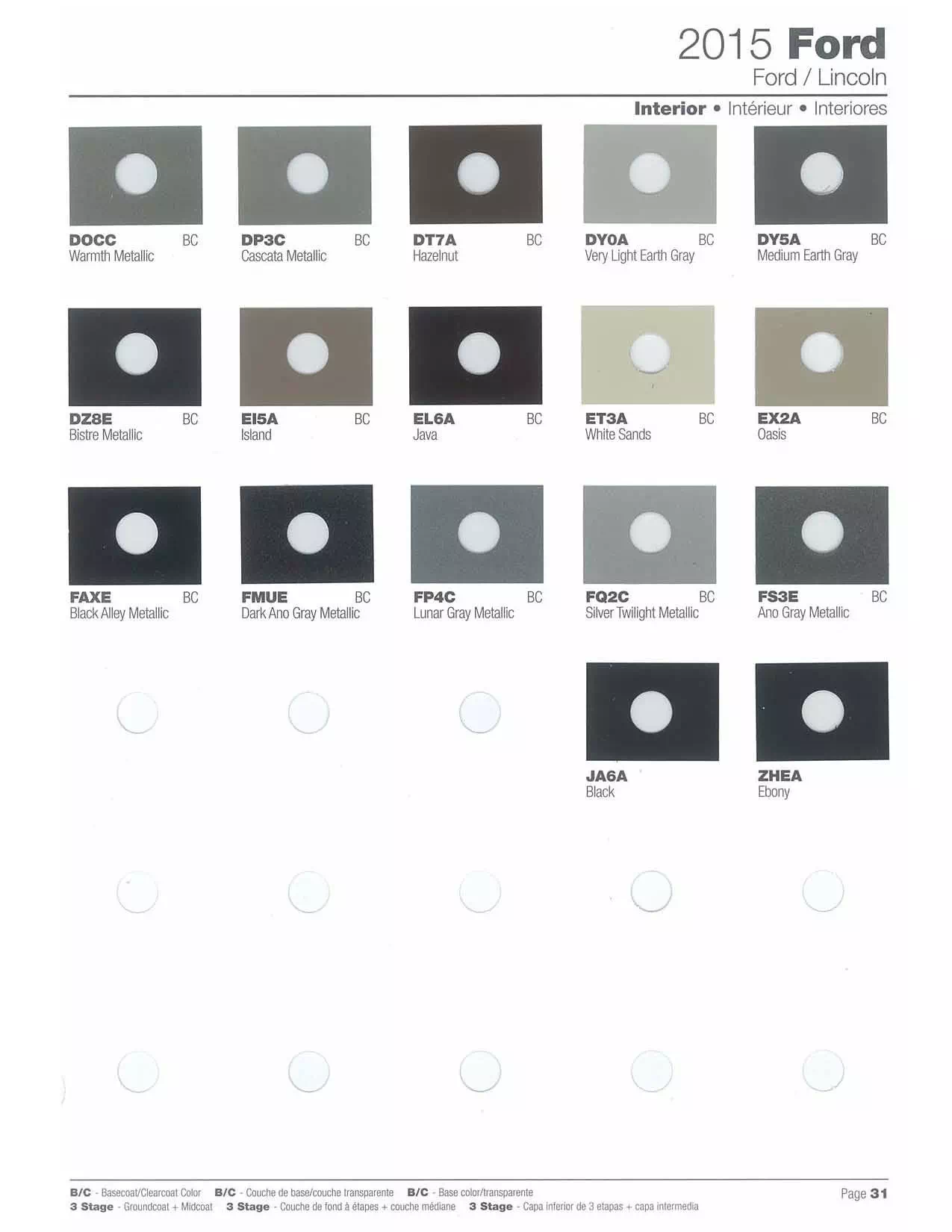 2015 Ford Paint Chart 2015 Ford and Lincoln Vehicles Paint Codes and Color Swatches