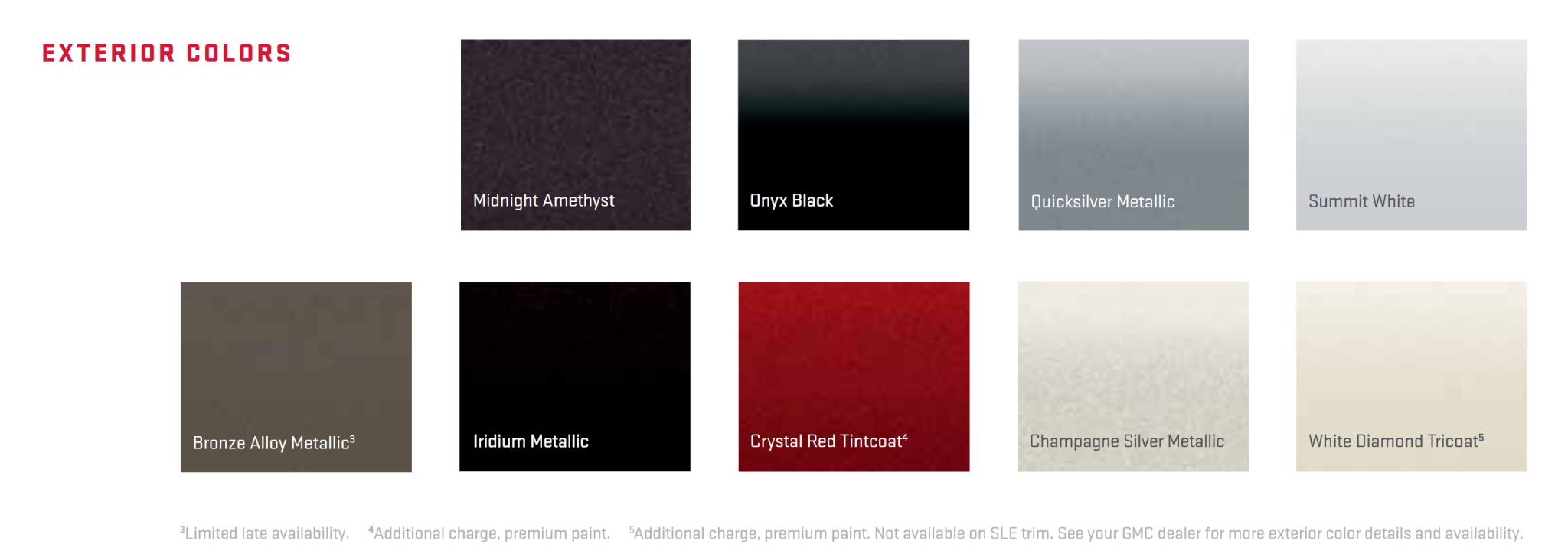 2015 GMC Yukon Paint Chart Paint Colors and paint codes for GMC