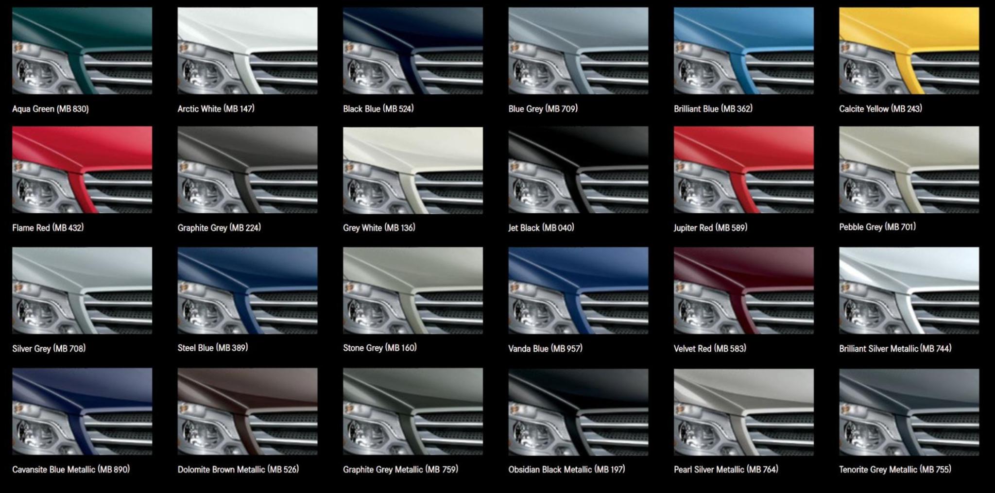 2015 Mercedes Benz Sprinter Brochure Paint Color Options vehicle examples, color names, and color codes for the Mercedes-Benz Vehicle