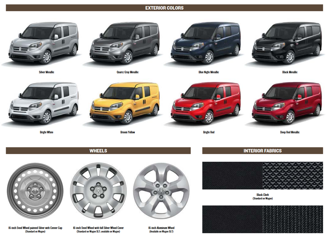 2015 Ram Promaster Wagen Paint Chart oem colors used for ram promaster for the model year