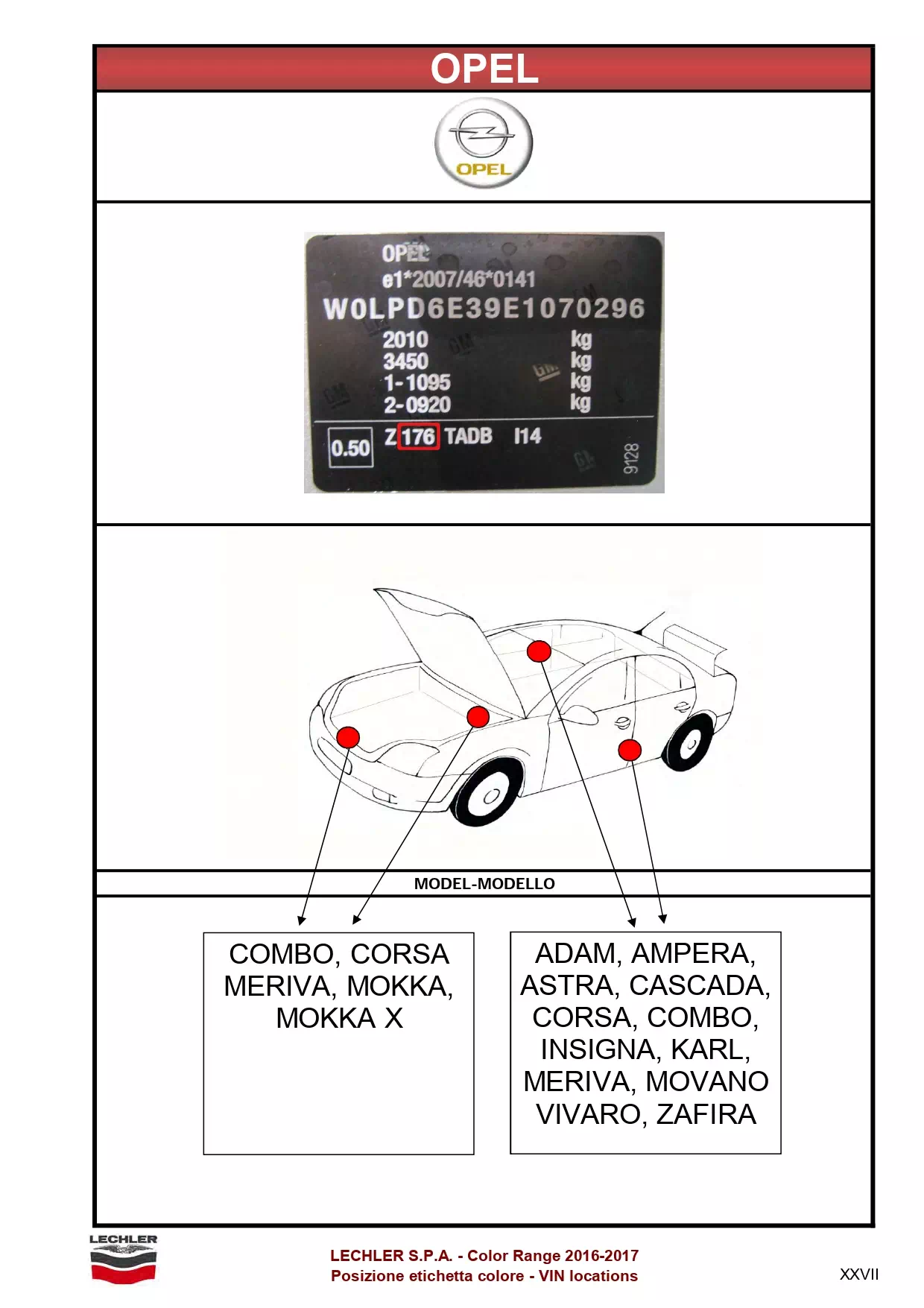 Opel Paint Codes are everywhere Picture showing how to look up a paint code on the vehicle or how to find the paint code sticker