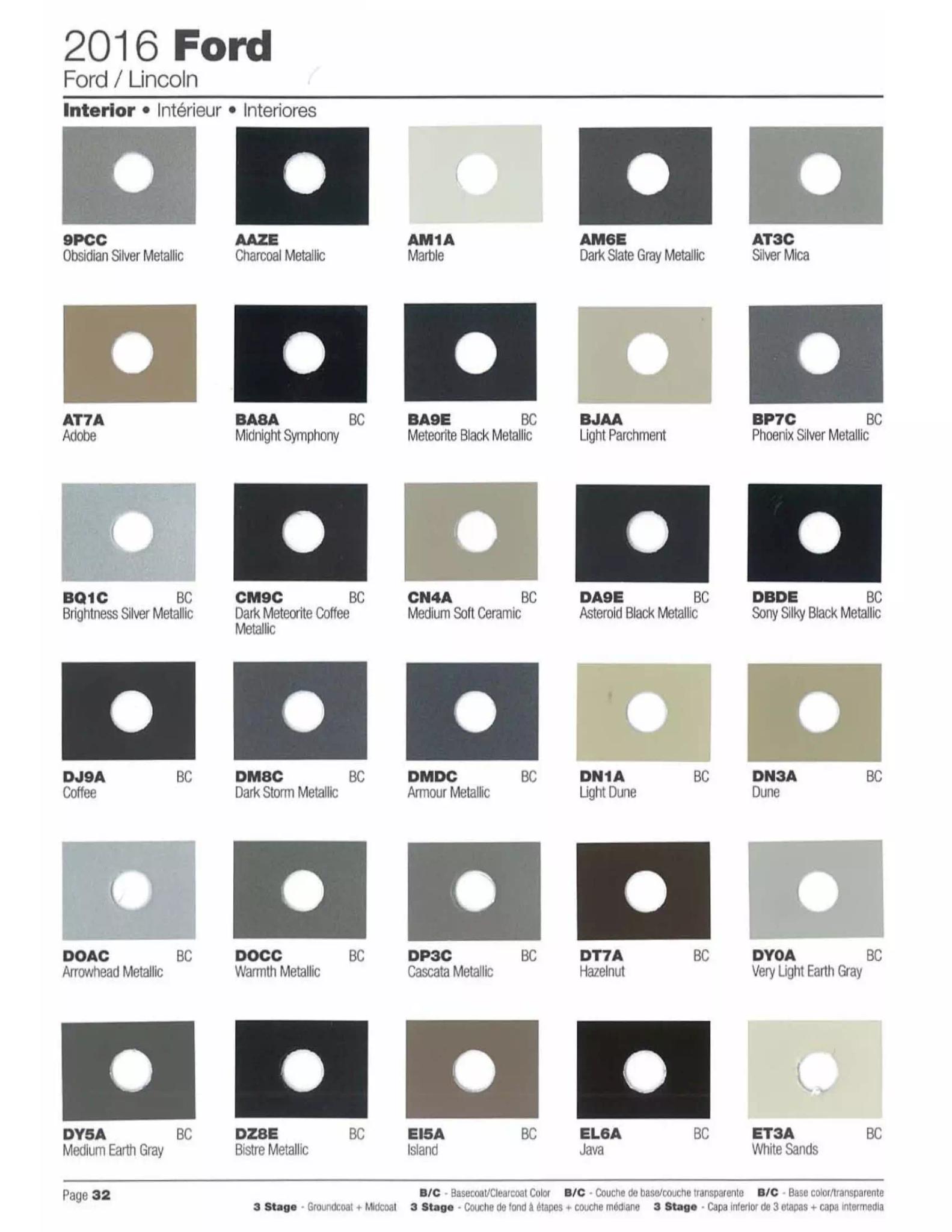 2016 Ford Paint Chart 2016 Ford and Lincoln Vehicles Paint Codes and Color Swatches