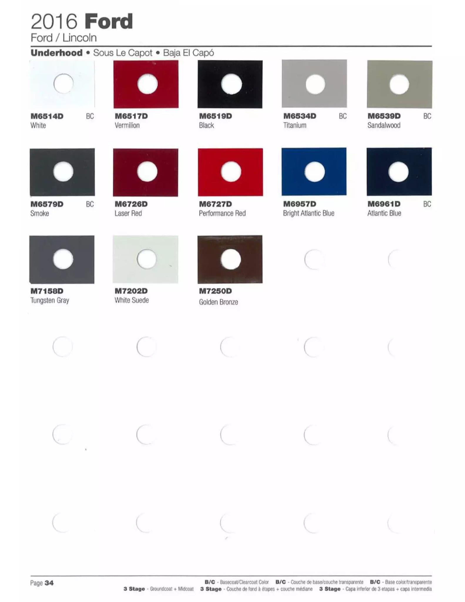 2016 Ford Paint Chart 2016 Ford and Lincoln Vehicles Paint Codes and Color Swatches