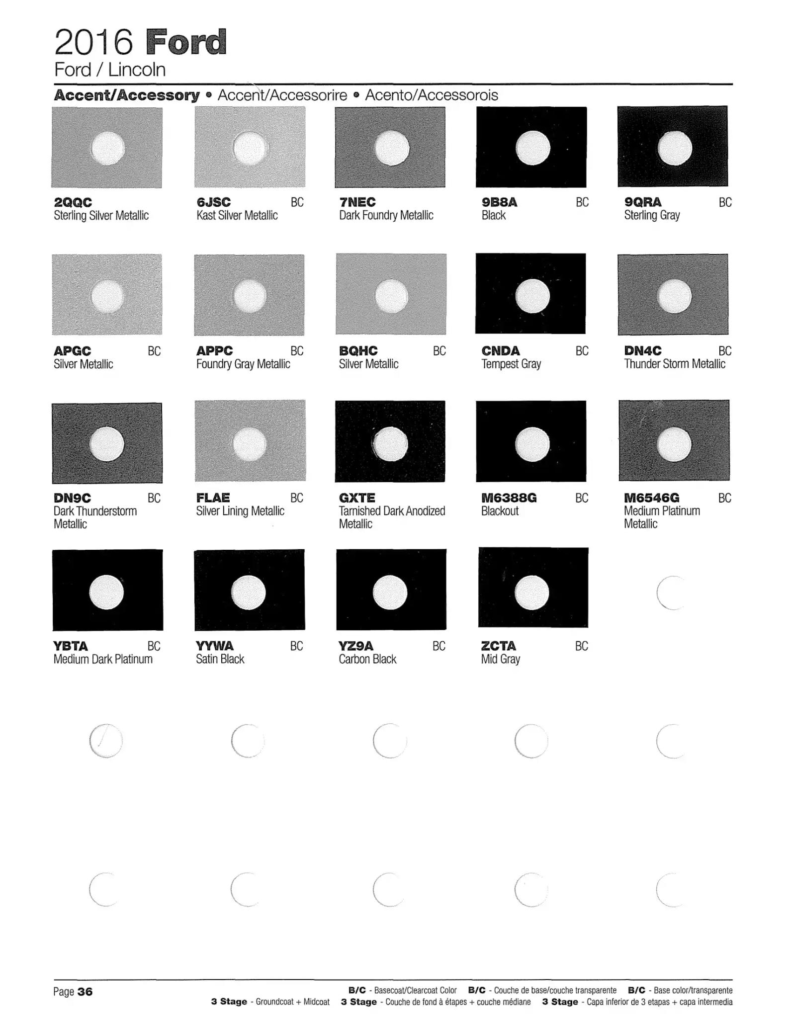 2016 Ford & Lincoln Paint Codes & Color Chart Paint color examples, their ordering codes, the oem color code, and vehicles the color was used on