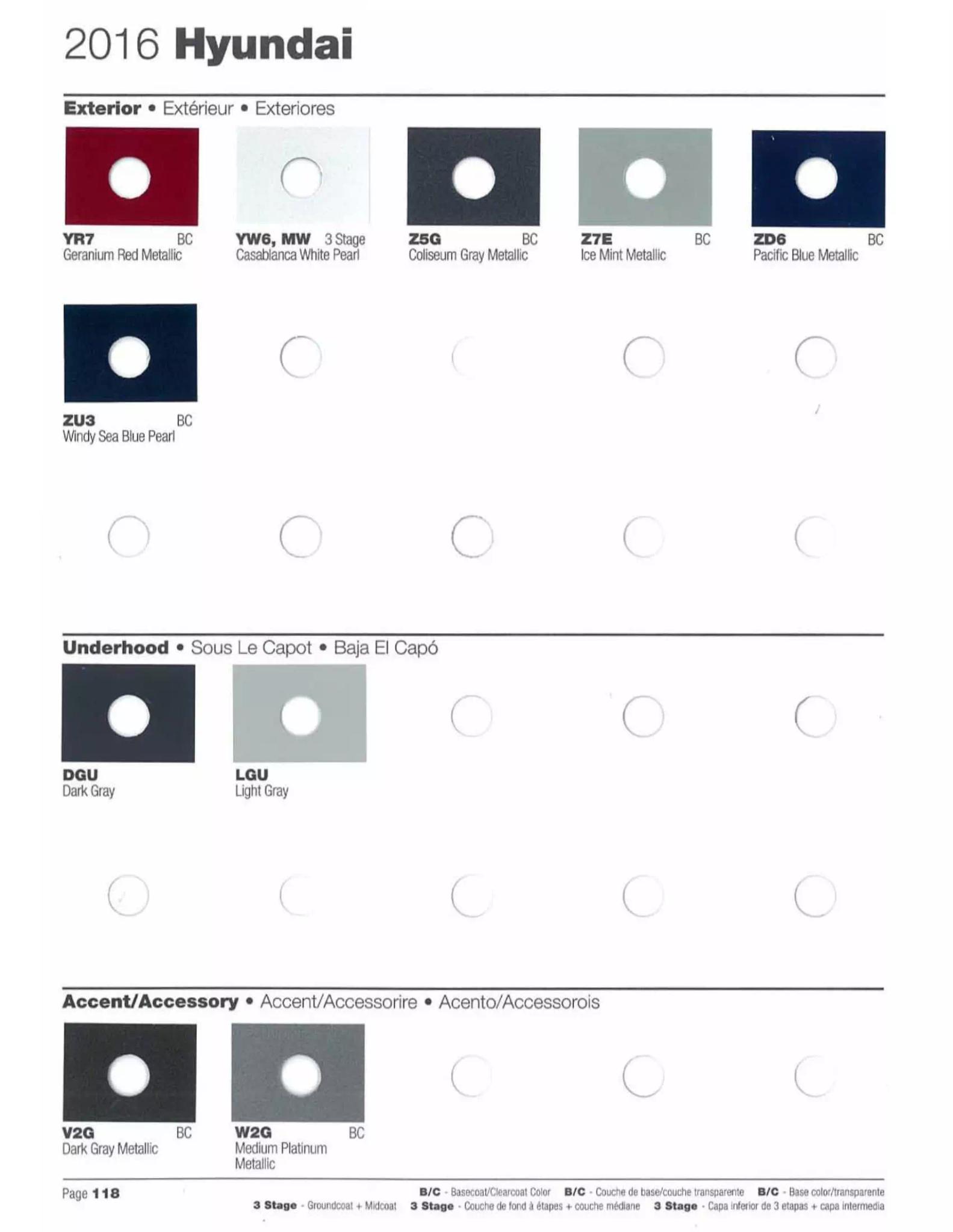 2016 Hyundai Paint Codes & Color Chart Paint color examples, their ordering codes, the oem color code, and vehicles the color was used on