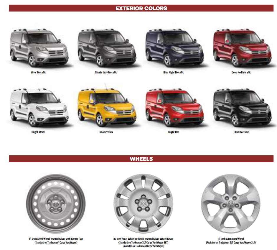 2016 Ram Promaster City Paint Chart oem colors used for ram promaster city for the model year