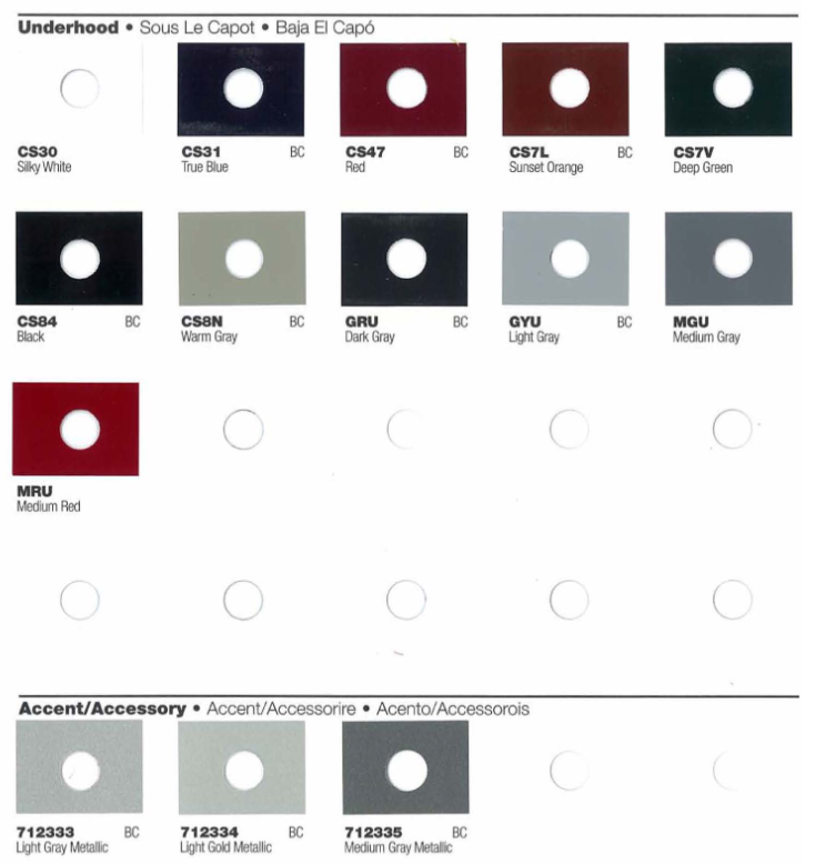 Paint Color and Codes Used By Subaru