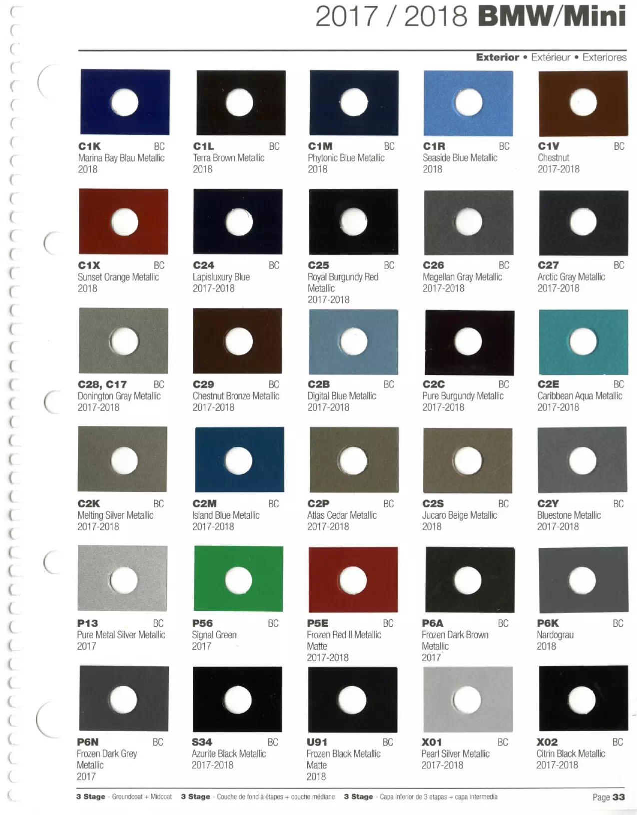 Paint color examples, their ordering codes, the oem color code, and vehicles the color was used on