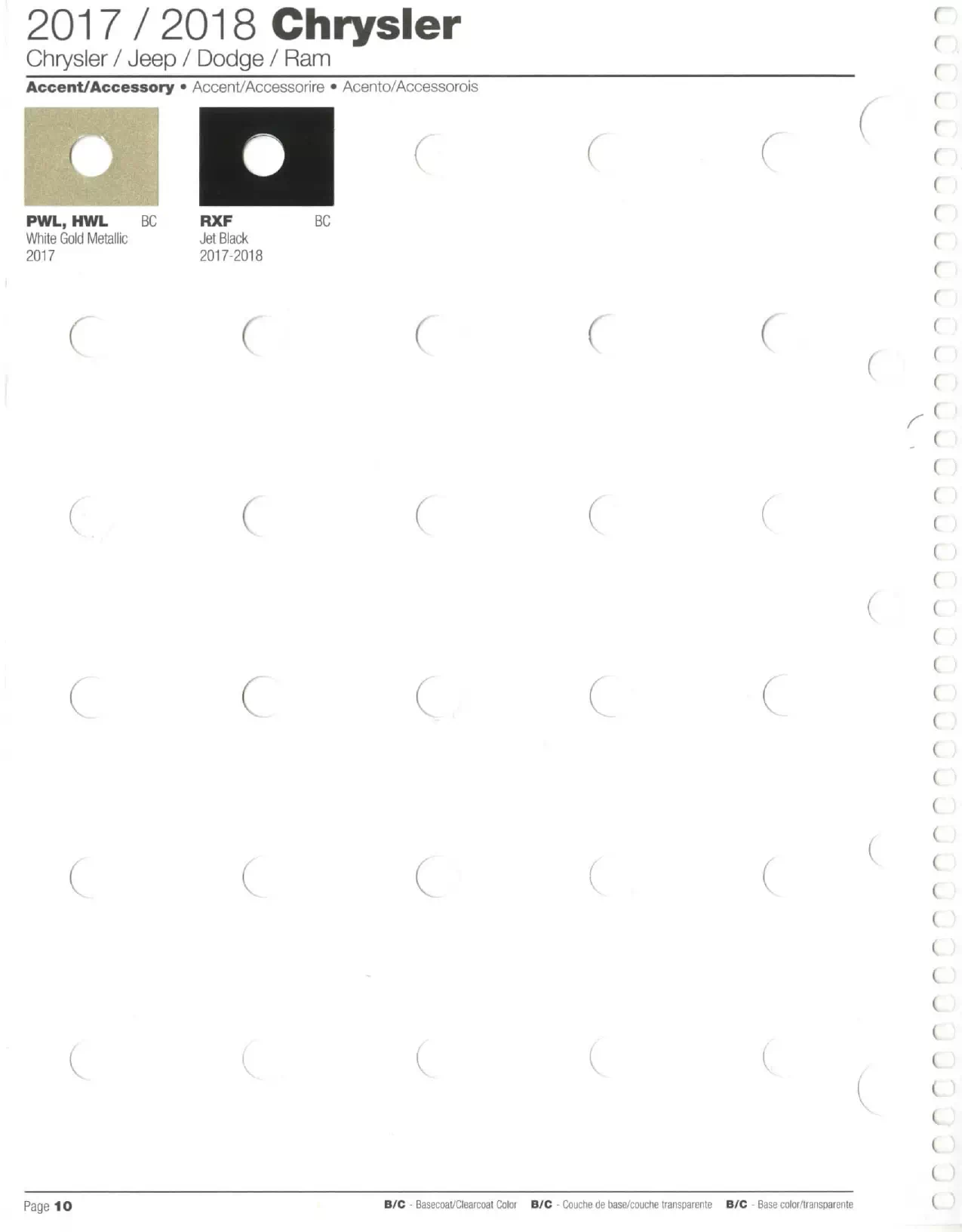 2017-2018 Chrysler, Dodge Jeep & Ram Paint Codes & Color Chart Paint color examples, their ordering codes, the oem color code, and vehicles the color was used on