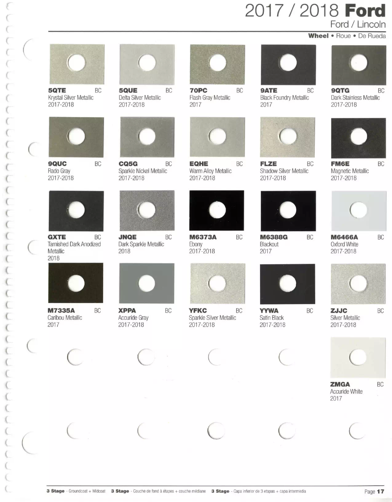 2017-2018 Ford & Lincoln Paint Codes & Color Chart Paint color examples, their ordering codes, the oem color code, and vehicles the color was used on